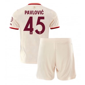 Billiga Bayern Munich Aleksandar Pavlovic #45 Tredjeställ Barn 2024-25 Kortärmad (+ Korta byxor)